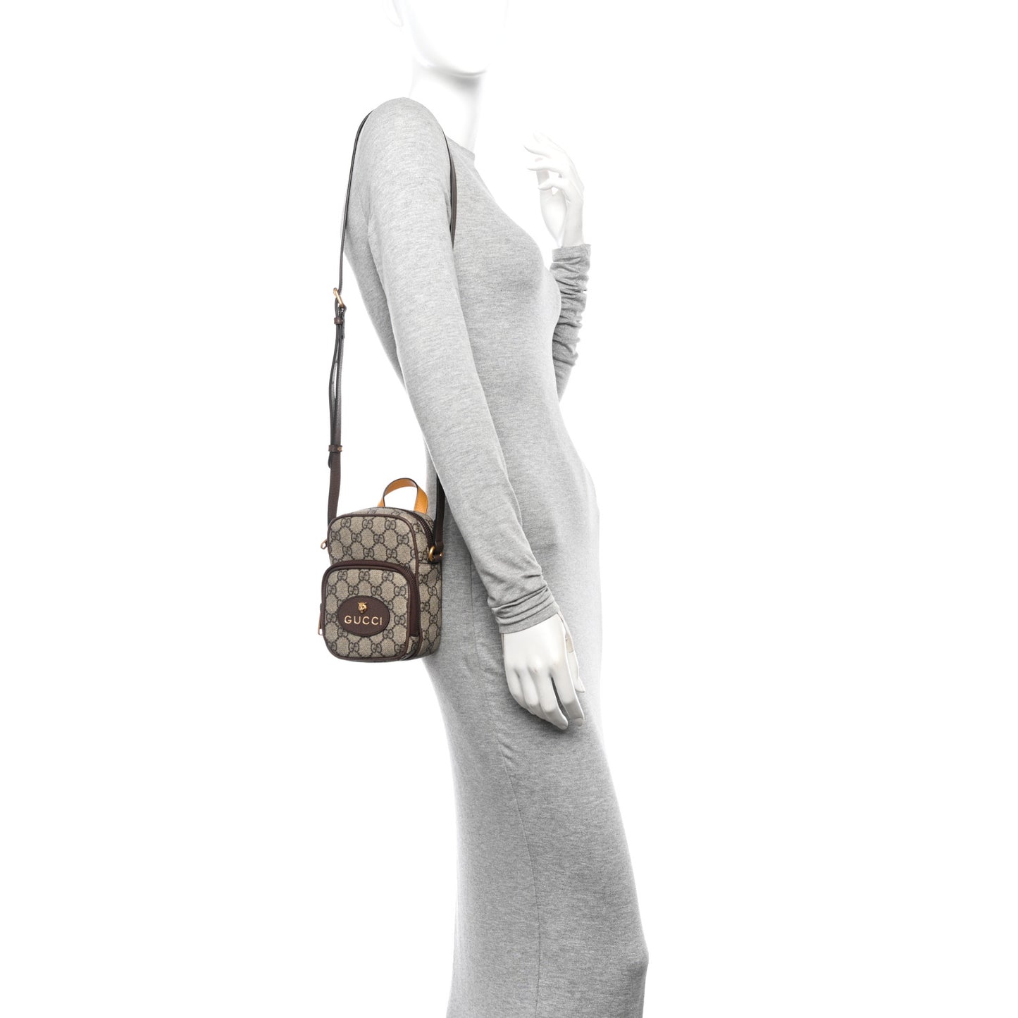GG Supreme Monogram Mini Neo Vintage Double Zip Messenger Bag Beige New Acero Crop