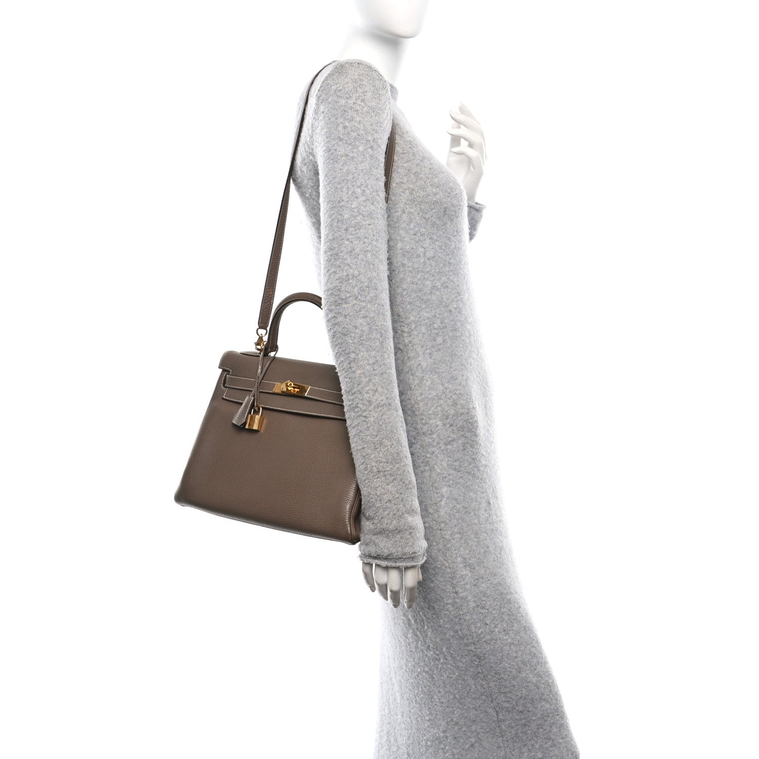 Hermes Taurillon Clemence Kelly Retourne 32 Etoupe 2 of 11