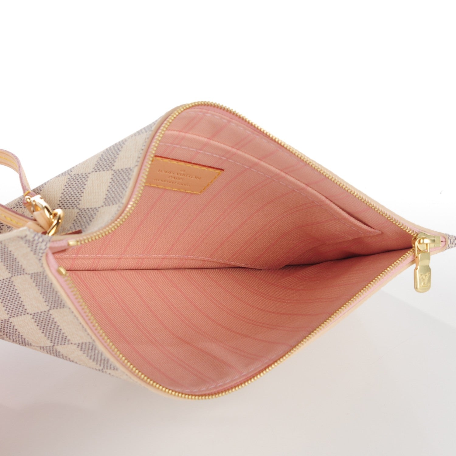 Louis Vuitton Damier Azur Neverfull MM GM Pochette Rose Ballerine 5 of 7