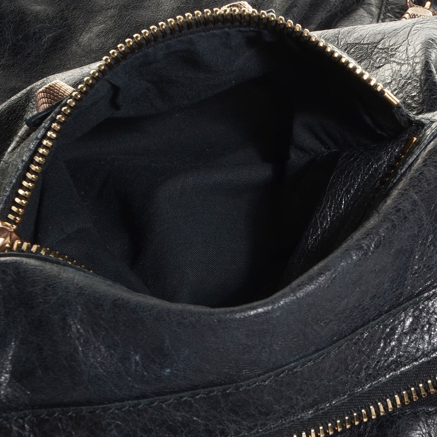 Agneau Giant 12 Rose Gold Hardware Day Hobo Black