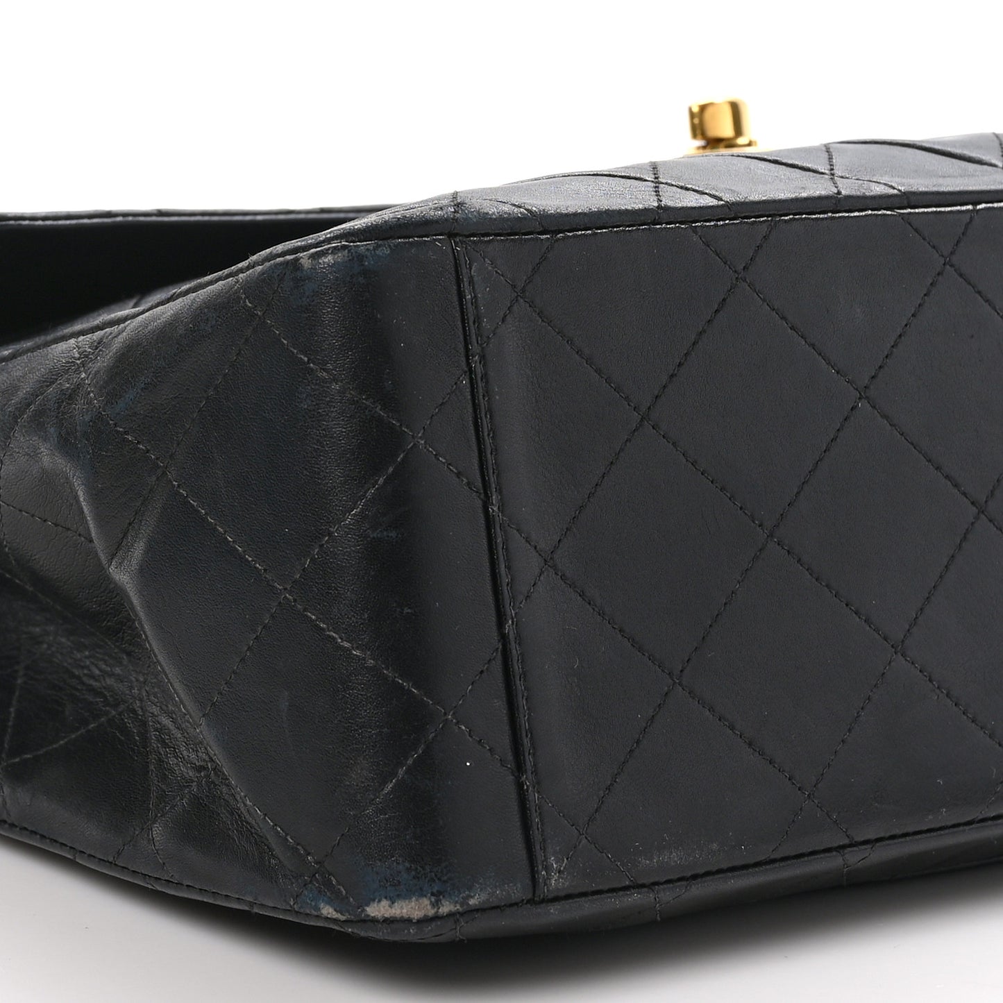 Lambskin Quilted XL Jumbo Single Flap Black