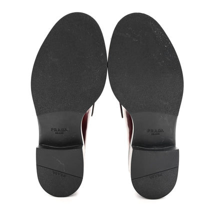 Prada Brushed Calfskin Metal Triangle Logo 50mm Loafers 38.5 Porpora Fume 7 of 12