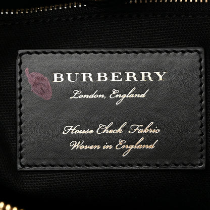 Burberry Derby Calfskin House Check Medium Banner Tote Black 5 of 12