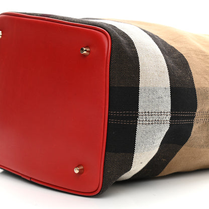 Burberry Canvas Mega Check Medium Ashby Hobo Cadmium Red 11 of 13