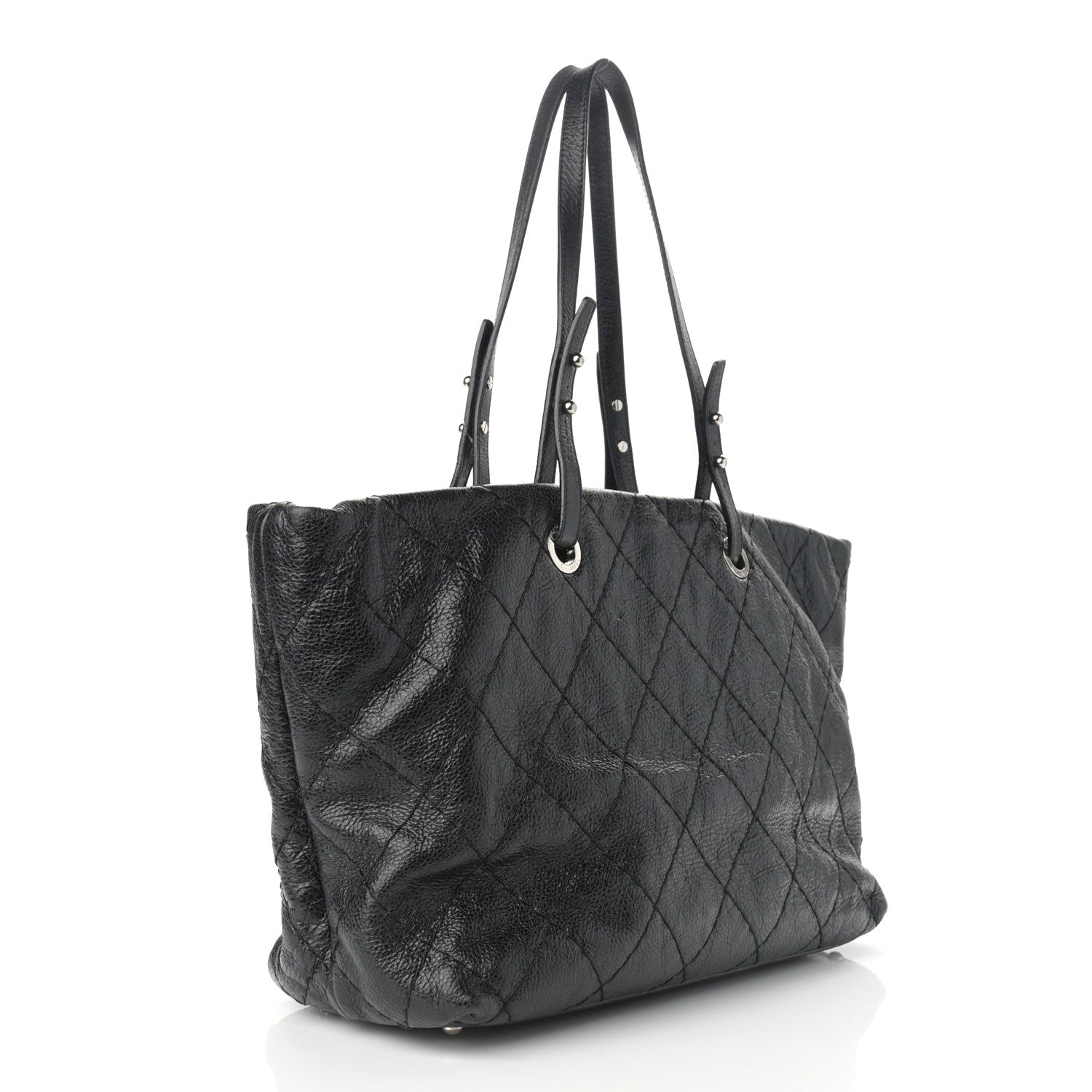 Chanel Glazed Calfskin Large On The Road Tote Black 4 of 12