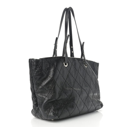 Chanel Glazed Calfskin Large On The Road Tote Black 4 of 12