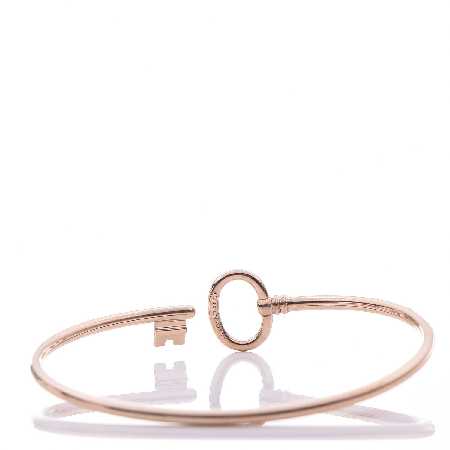 Tiffany 18K Rose Gold Keys Wire Bracelet 4 of 7