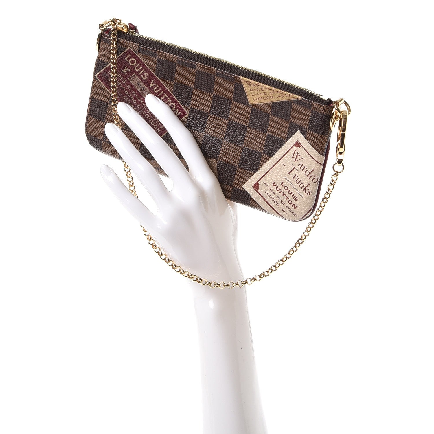 Louis Vuitton Damier Ebene Trunks Labels Pochette Milla MM 2 of 8