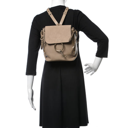 Chloe Suede Calfskin Small Faye Backpack Motty Grey 3 of 10