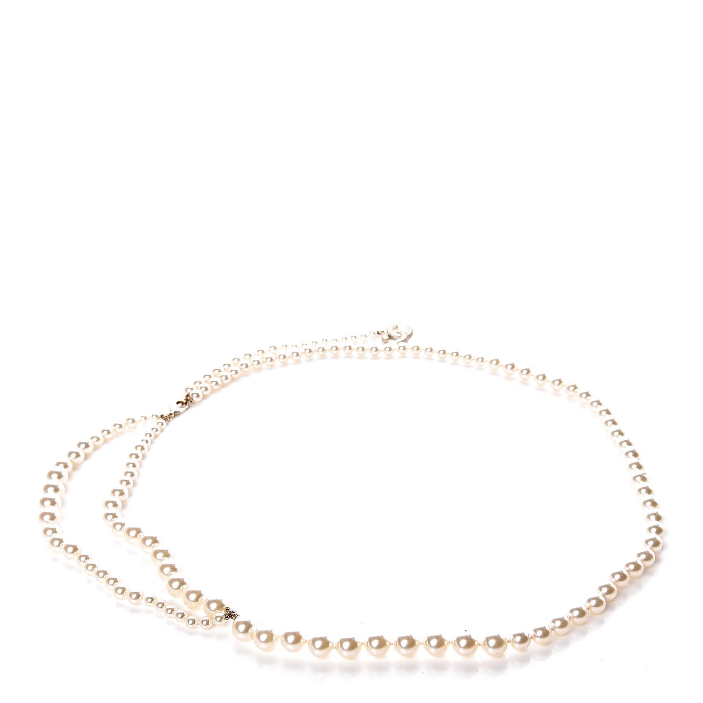 Pearl Baguette Crystal CC Double Strand Belt Gold