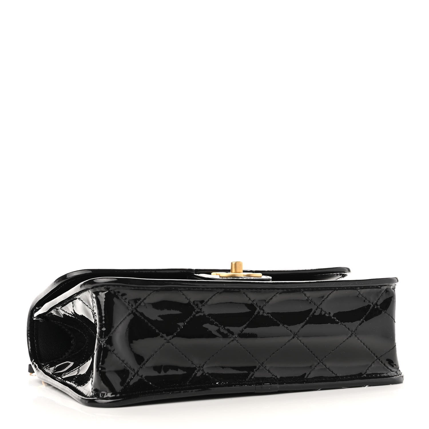 Chanel Patent Quilted Small School Memory Top Handle Flap Black 4 of 11