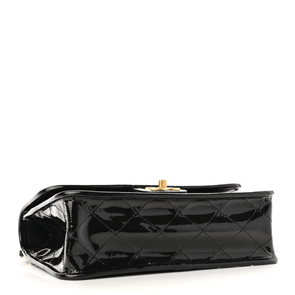 Chanel Patent Quilted Small School Memory Top Handle Flap Black 4 of 11
