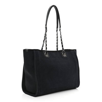Chanel Mixed Fibers Small Deauville Tote Black 4 of 12