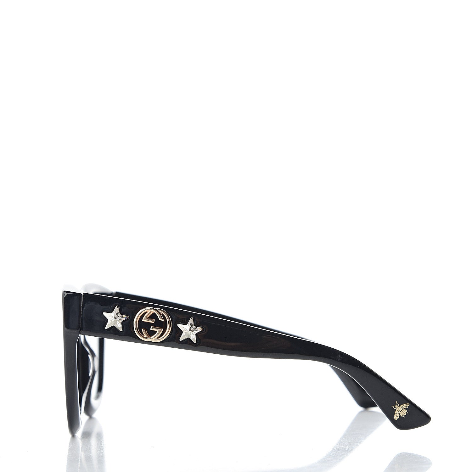 Gucci Round Frame Star Sunglasses GG0208S Black 3 of 10