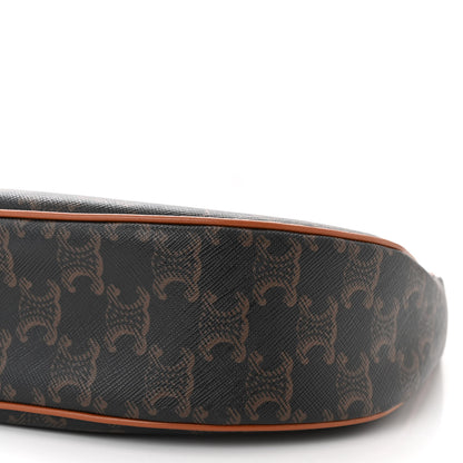 Celine Triomphe Canvas Calfskin Ava Shoulder Bag Tan 11 of 12