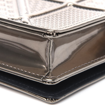 Christian Dior Metallic Patent Micro-Cannage Diorama Wallet on Chain Pouch Gold 19 of 20