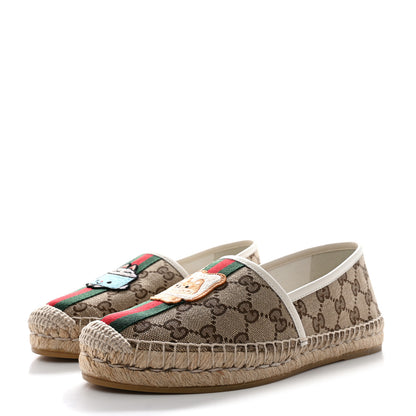 Gucci X PIKARAR GG Supreme Monogram Espadrilles 39 Beige Ebony White 3 of 9