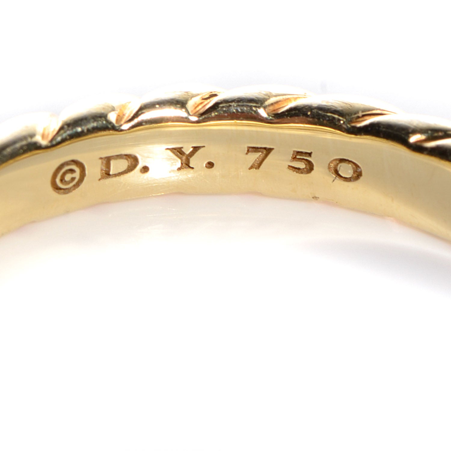 David Yurman 18K Yellow Gold 2.5mm Cable Band Ring 6.5 5 of 6
