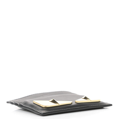 Fendi Vitello Century Metal Monster Eyes Card Holder Black 4 of 7