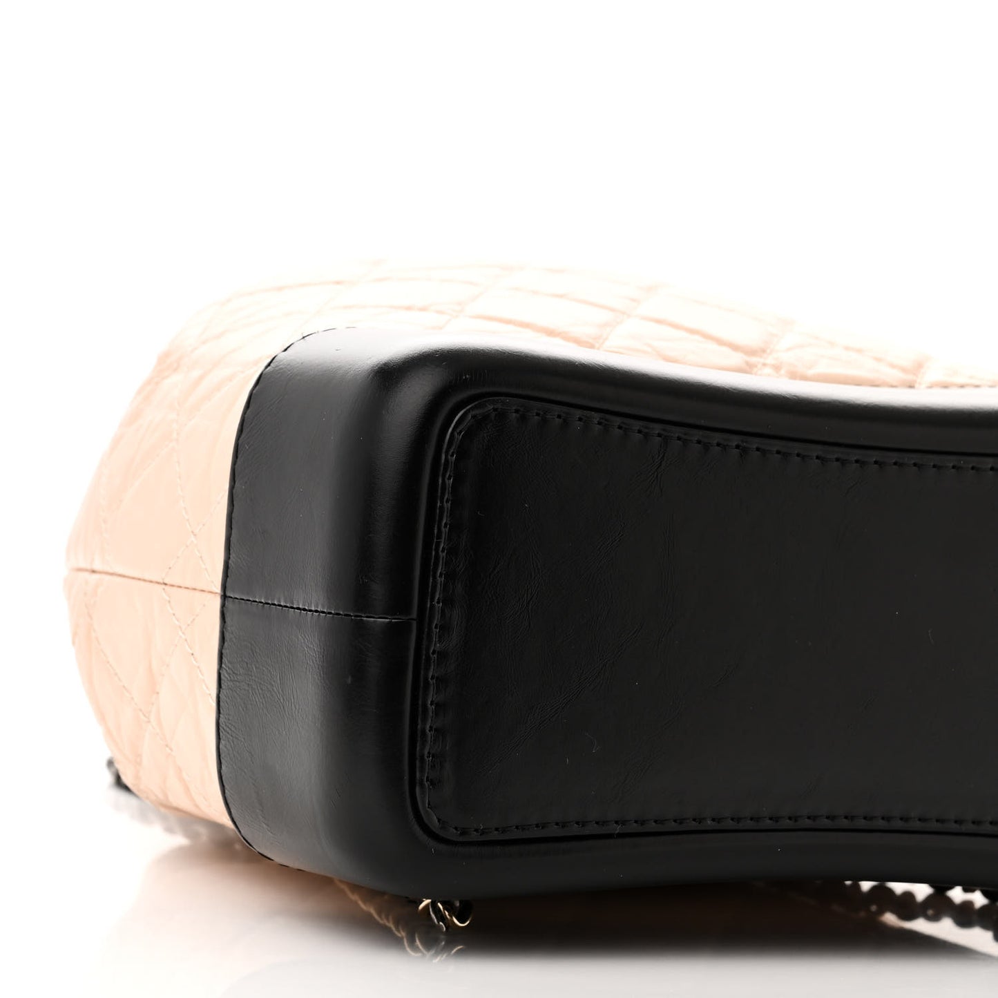 Aged Calfskin Quilted Small Gabrielle Backpack Beige Black