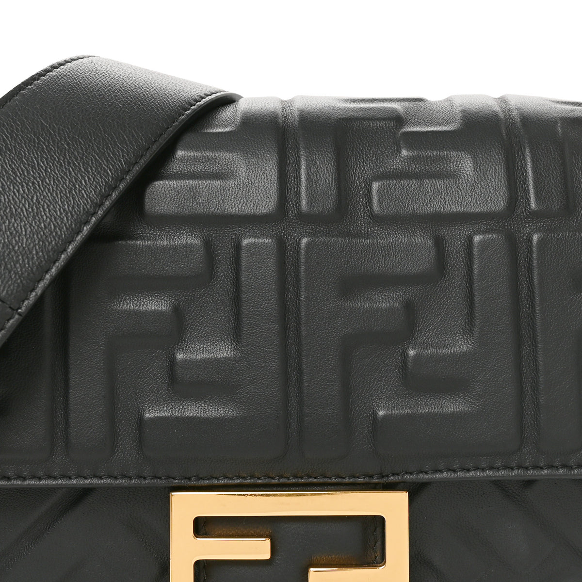 Nappa FF 1974 Embossed Baguette Black