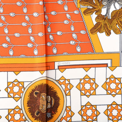 Hermes Silk La Danse Des Amazones Scarf 90 Orange Brun White 10 of 12