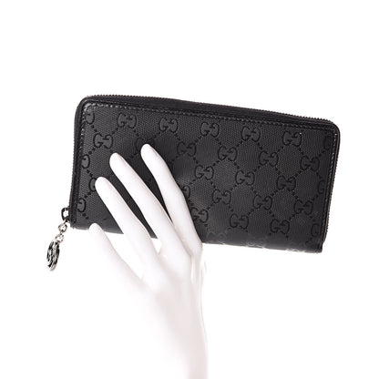 Gucci Imprime Monogram GG Pierce Zip Around Wallet Black 2 of 7