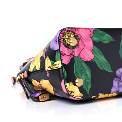 Balenciaga Smooth Calfskin Lush Floral Print S Ville Top Handle Bag Black Multicolor 7 of 10