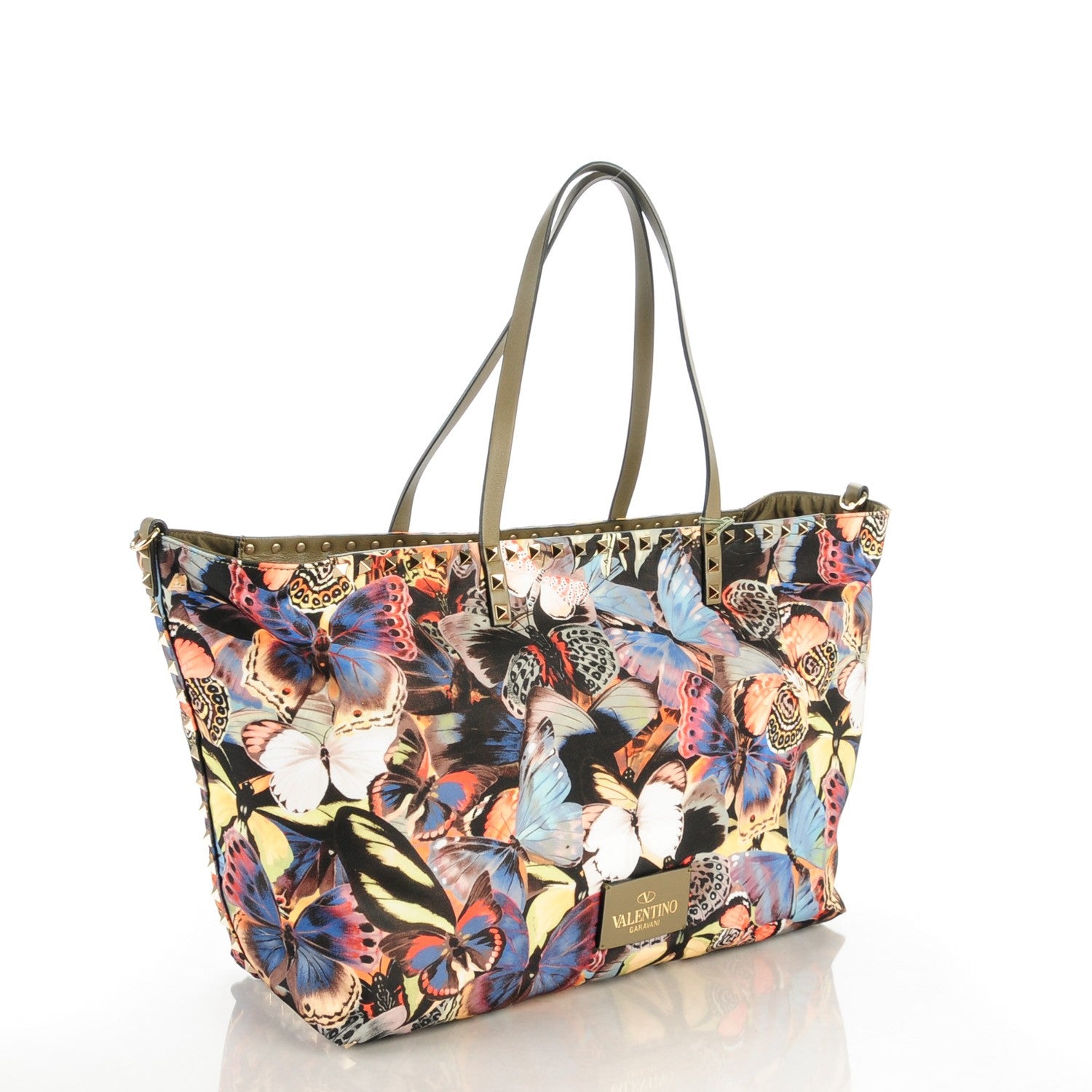 Valentino Garavani Nylon Camubutterfly Rockstud Crossbody Tote Multicolor 3 of 6