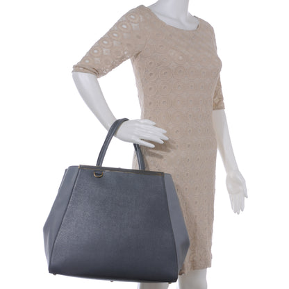 Fendi Vitello Elite Large 2Jours Tote Grigio Grigio Chiaro 2 of 9