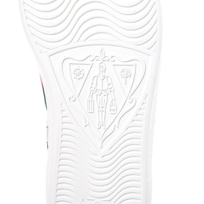 Gucci Calfskin Ayers Web Star Embroidered Mens Ace Sneakers 10 White Multi 7 of 10
