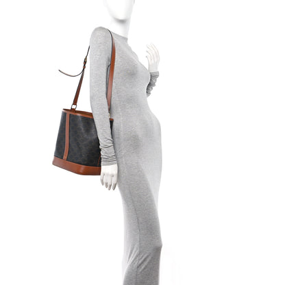Celine Triomphe Canvas Calfskin Medium Bucket Bag Tan 2 of 12