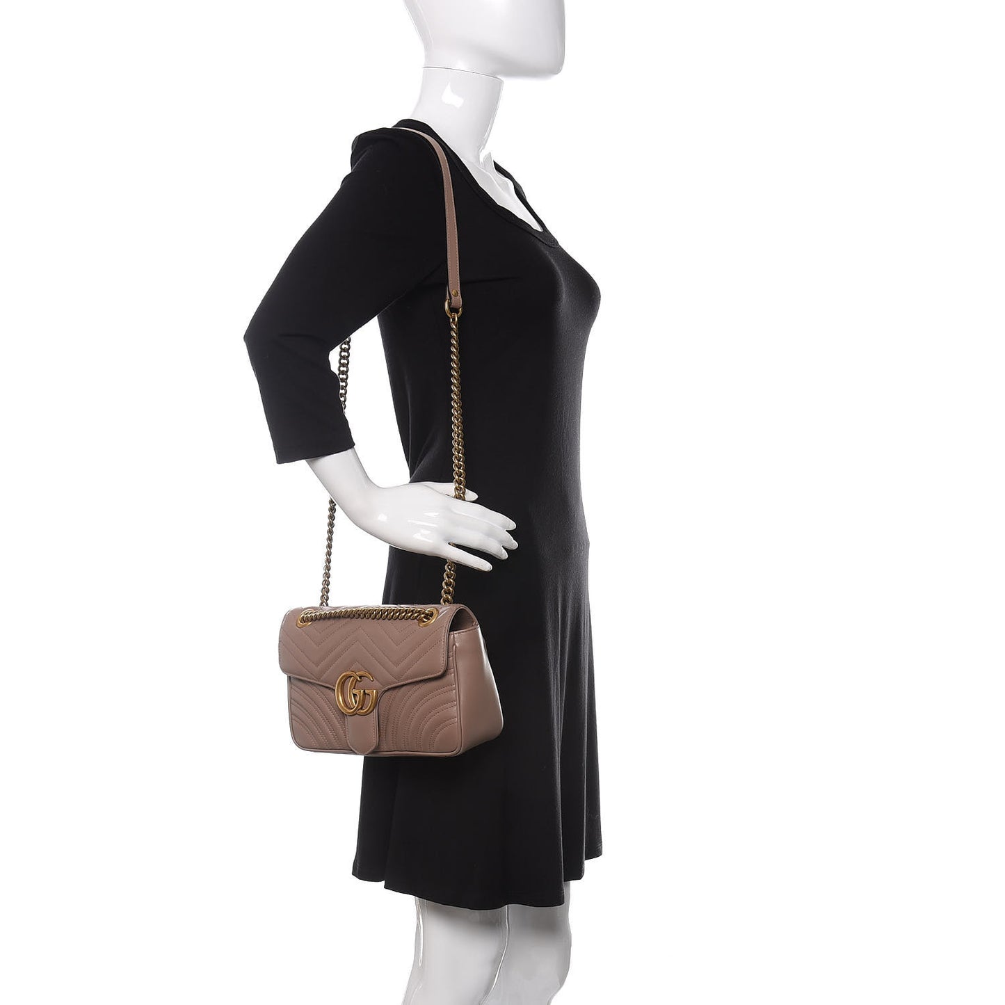 Calfskin Matelasse Small GG Marmont Shoulder Bag Porcelain Rose