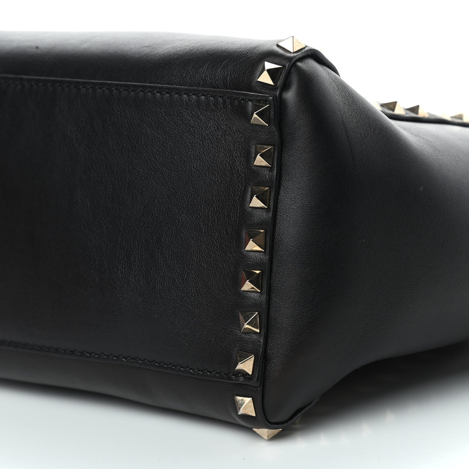 Valentino Garavani Vitello Rockstud Double Handle Tote Black 8 of 9