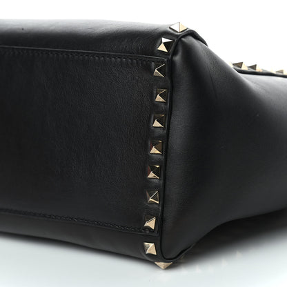 Valentino Garavani Vitello Rockstud Double Handle Tote Black 8 of 9