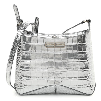 Balenciaga Metallic Super Supple Calfskin Crocodile Embossed Small XX Bag Silver 1 of 9
