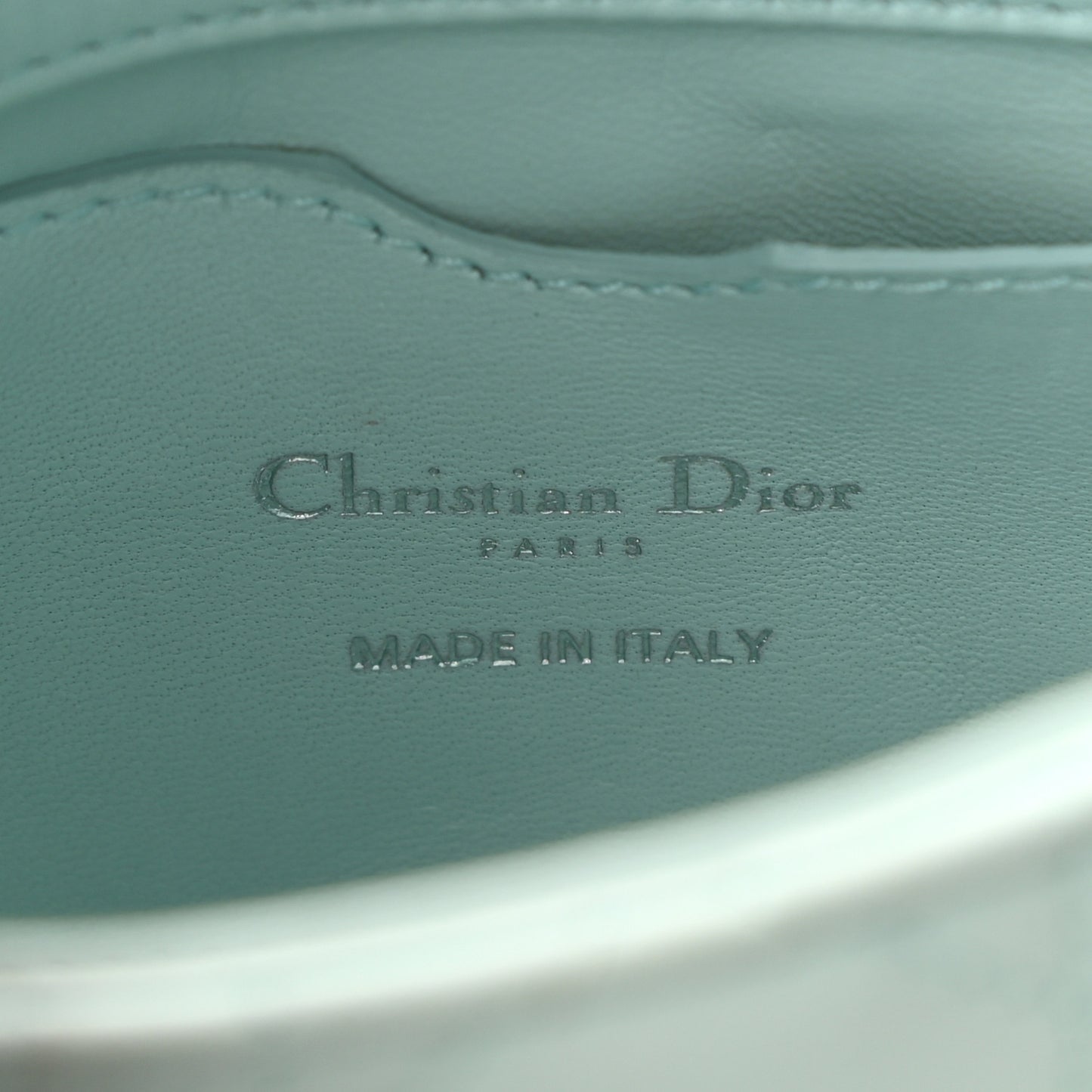 Lambskin Cannage Micro Lady Dior Turquoise