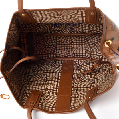 MCM Visetos Medium Liz Reversible Shopper Tote Cognac 15 of 39