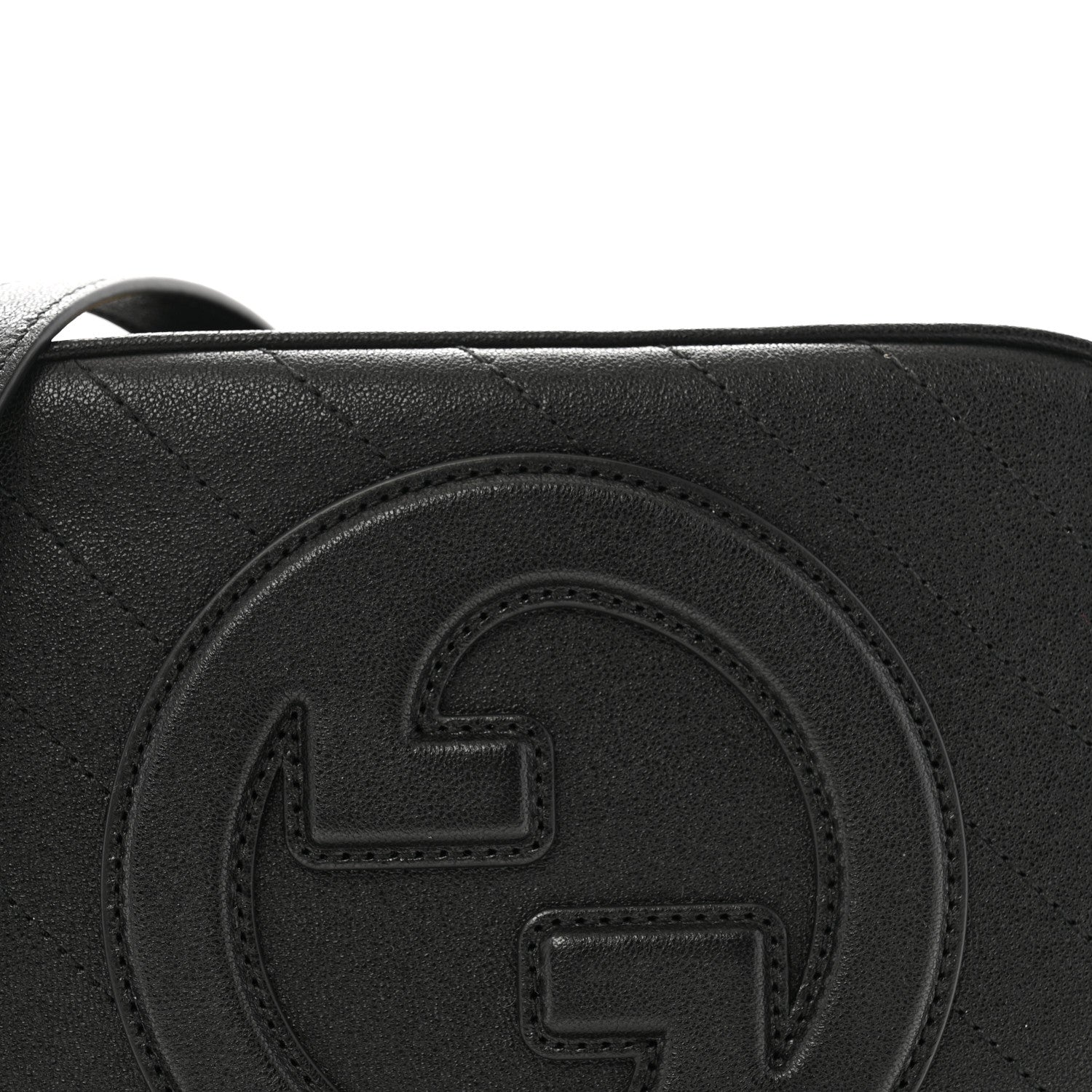 Gucci Sakai Be Green Calfskin Diagonal Stitched Small Blondie Shoulder Bag Black 8 of 11