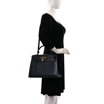 Hermes Courchevel Kelly Sellier 32 Bleu Indigo 2 of 16