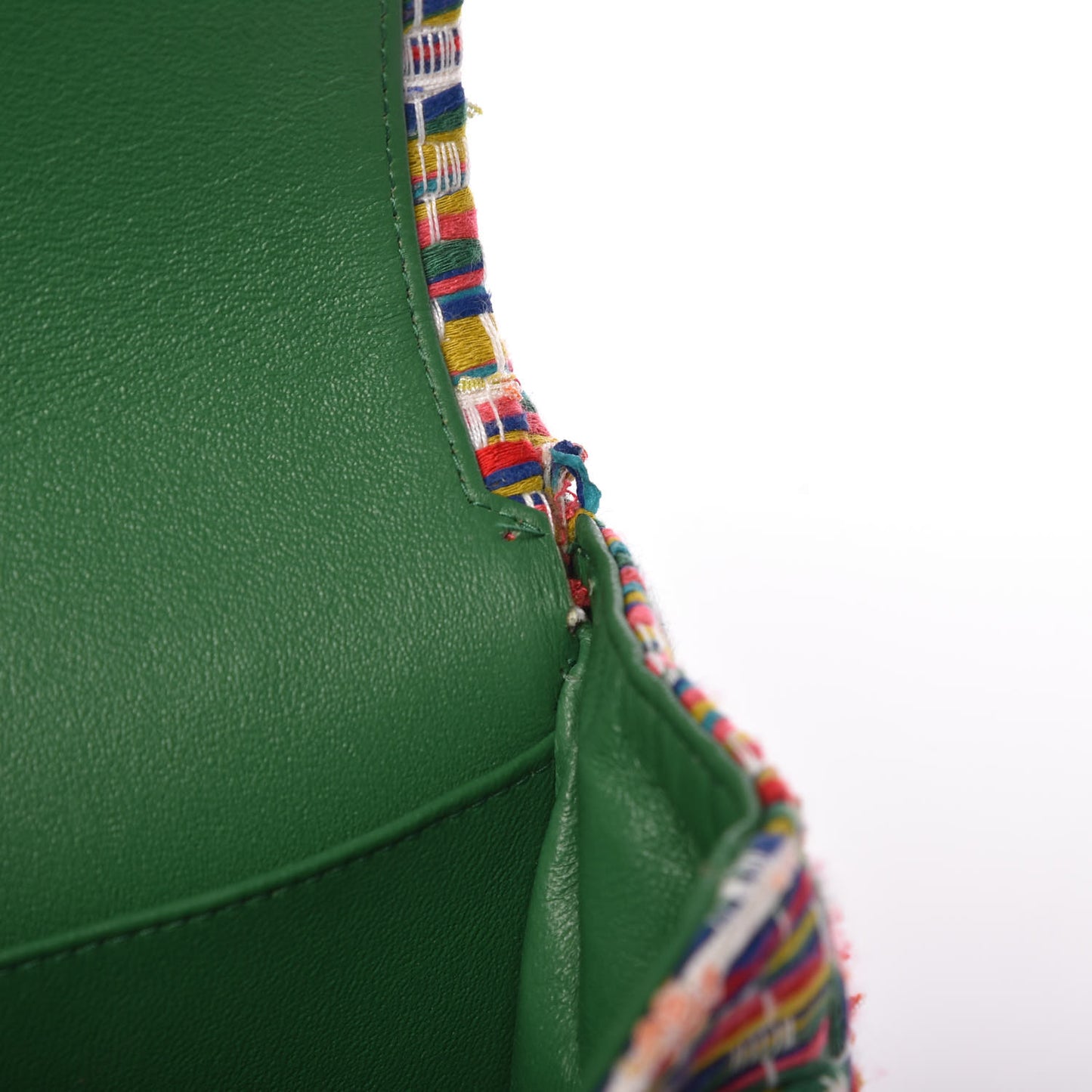 Tweed Quilted Medium Double Flap Multicolor