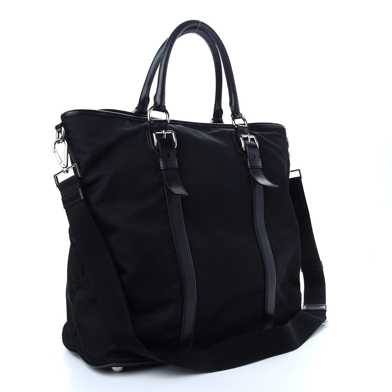 Prada Tessuto Nylon Saffiano Weekender Black 2 of 8