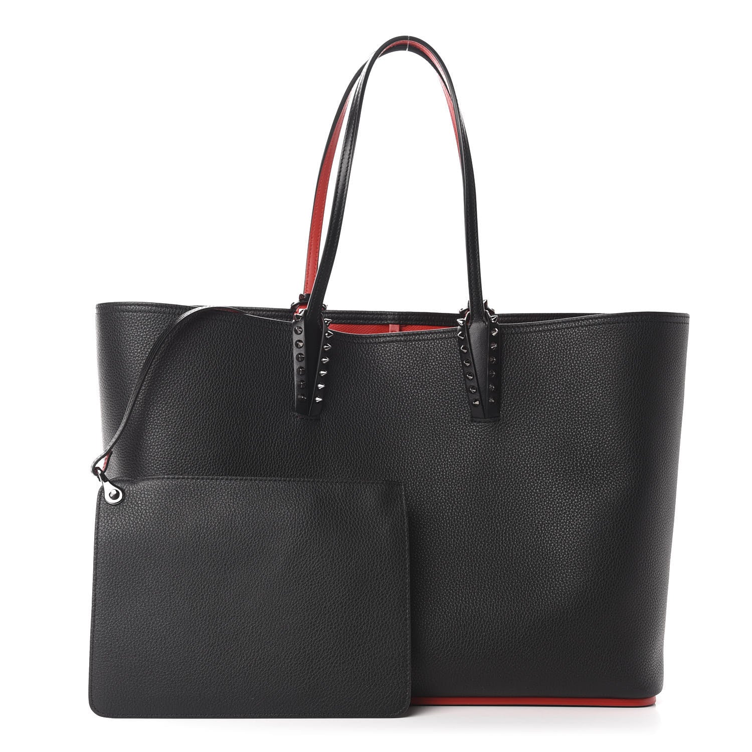 Christian Louboutin Calfskin Spikes East West Cabata Tote Black 1 of 10