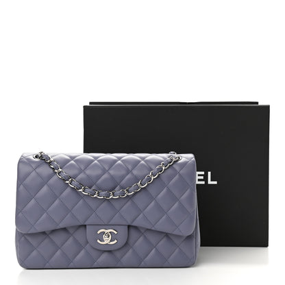 Chanel Lambskin Quilted Jumbo Double Flap Light Purple 10 of 10