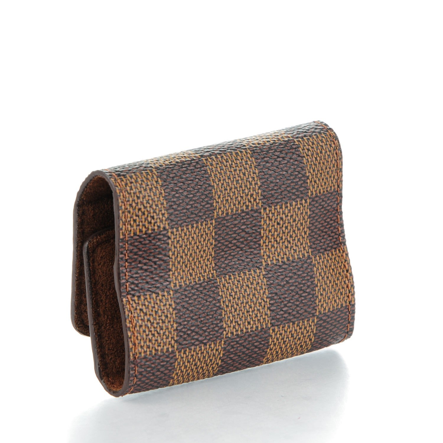 Louis Vuitton Silver Motif Cufflinks w Damier Ebene Case 5 of 8