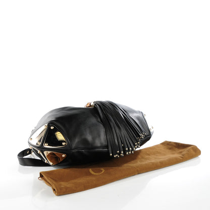 Gucci Calfskin Large Indy Top Handle Hobo Black 4 of 7