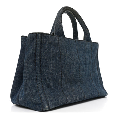 Prada Denim Canapa Small Logo Tote Avio 3 of 9