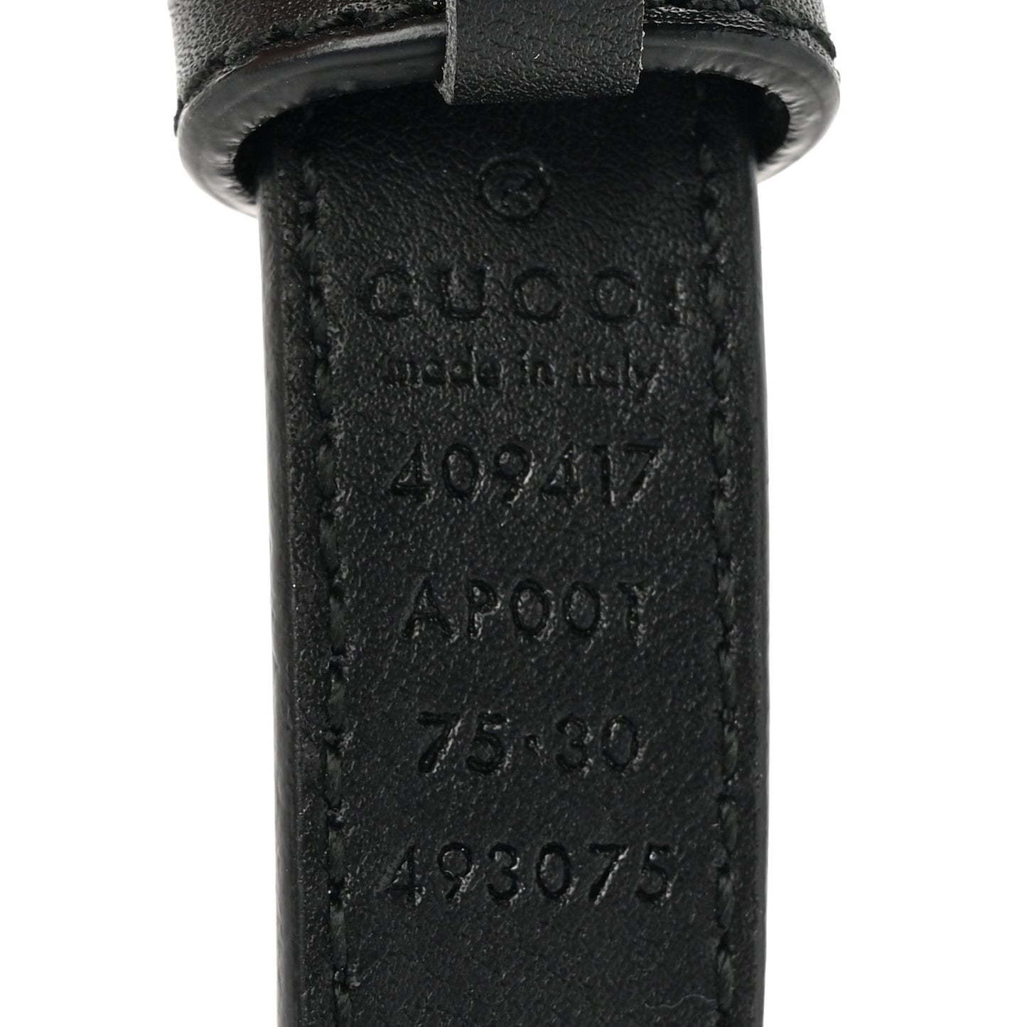 Calfskin Double G 20mm Belt 75 30 Black
