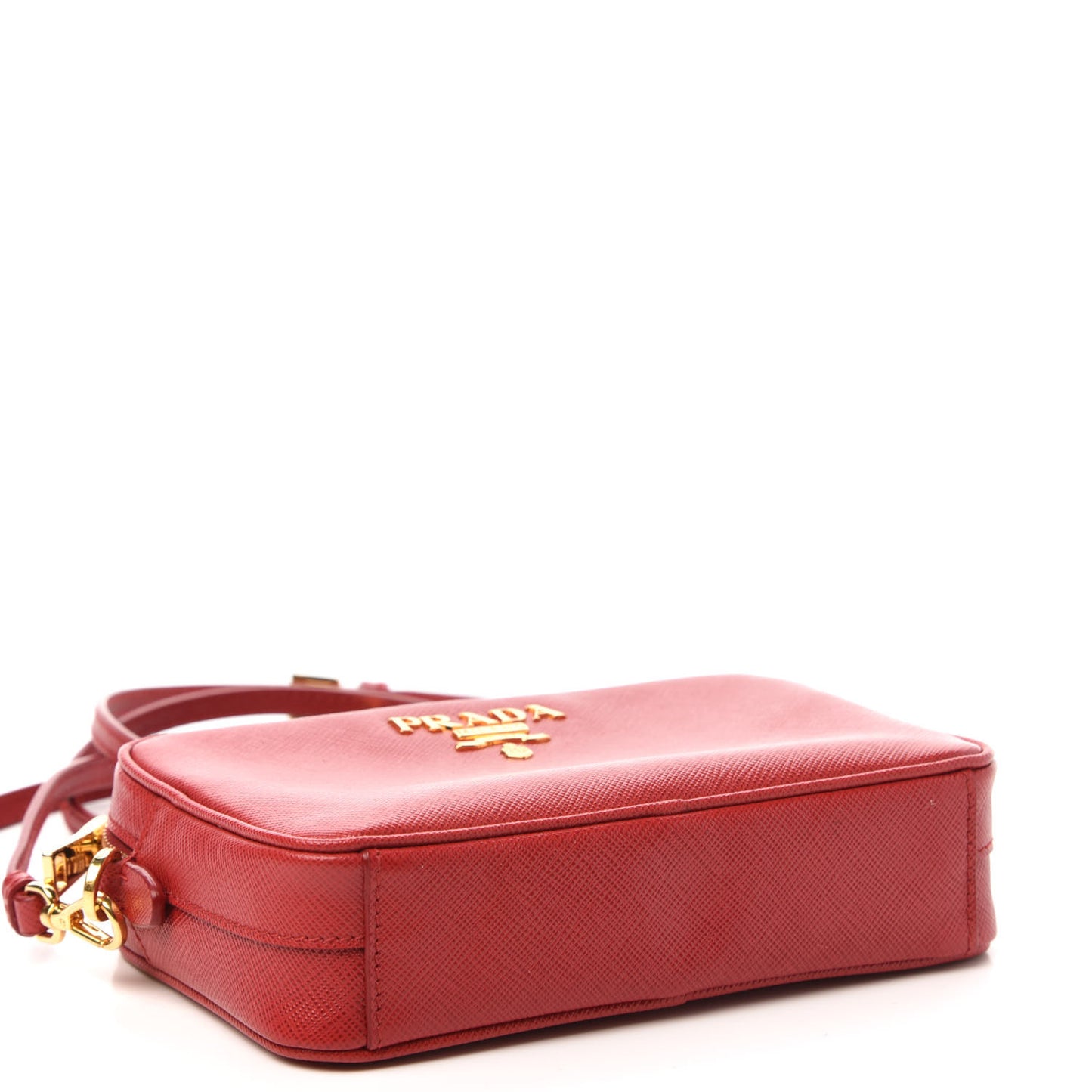 Saffiano Mini Camera Crossbody Bag Fuoco