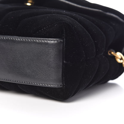 Saint Laurent Velvet Y Quilted Monogram Toy Loulou Chain Satchel French Black 9 of 10